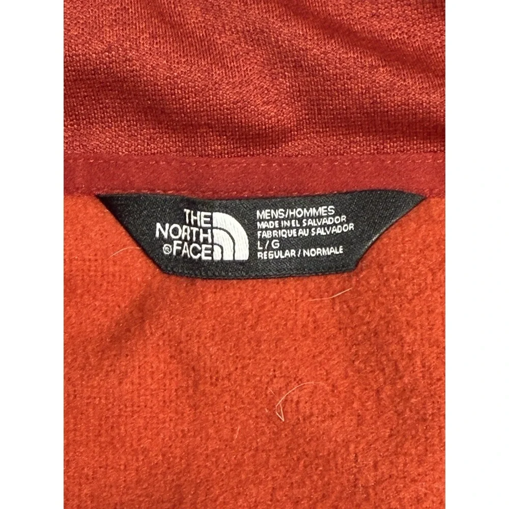Mens North Face 1/4 Zip Red Pullover Sweater Outdoor Hiking Winter Warm